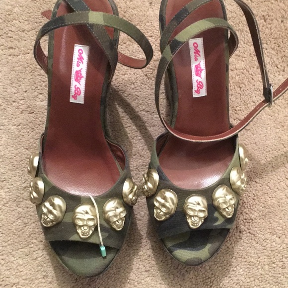 Camouflage skull head platform sandals - Picture 1 of 4